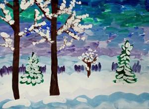 Раскраска зимний лес для детей 4 5 лет #19 #316916