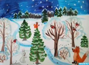 Раскраска зимний лес для детей 4 5 лет #21 #316918