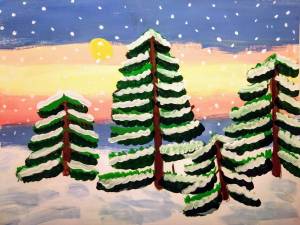 Раскраска зимний лес для детей 4 5 лет #35 #316932