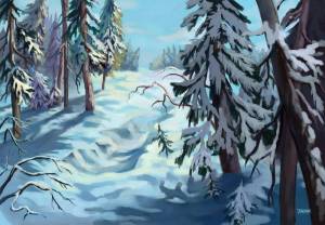 Раскраска зимний лес для детей 6 7 лет #14 #316988