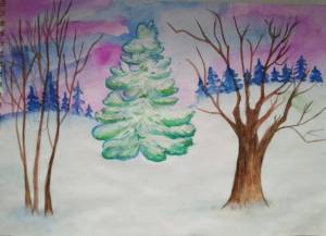 Раскраска зимний лес для детей 6 7 лет #35 #317009