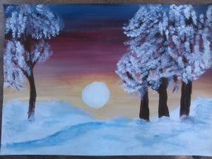 Раскраска зимний пейзаж 2 класс #5 #317018