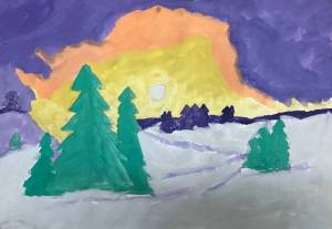 Раскраска зимний пейзаж 2 класс #8 #317021