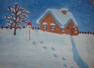 Раскраска зимний пейзаж 2 класс #14 #317027