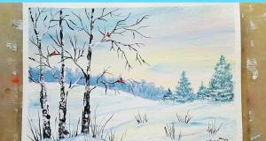 Раскраска зимний пейзаж 2 класс #16 #317029