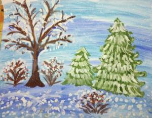 Раскраска зимний пейзаж 2 класс #38 #317051