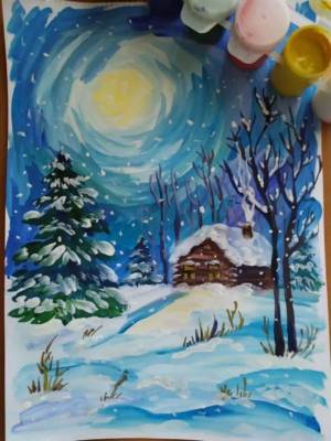 Раскраска зимний пейзаж для детей 10 лет #10 #317062