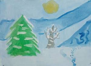 Раскраска зимний пейзаж для детей 10 лет #15 #317067