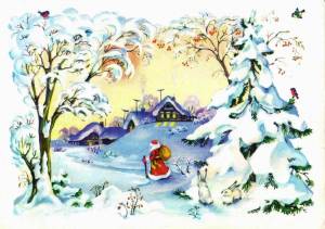 Раскраска зимний пейзаж для детей 10 лет #24 #317076