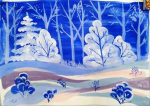 Раскраска зимний пейзаж для детей 10 лет #30 #317082