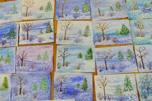 Раскраска зимний пейзаж для детей 3 4 лет #8 #317097