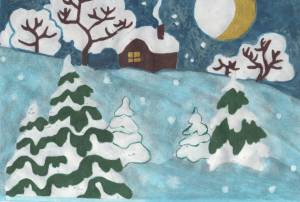 Раскраска зимний пейзаж для детей 3 4 лет #20 #317109
