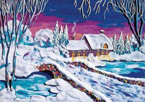 Раскраска зимний пейзаж для детей 3 4 лет #21 #317110