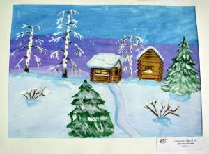 Раскраска зимний пейзаж для детей 3 4 лет #24 #317113