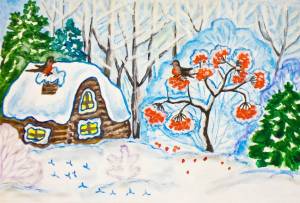 Раскраска зимний пейзаж для детей 3 4 лет #30 #317119