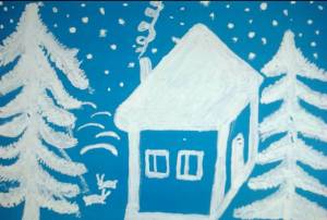 Раскраска зимний пейзаж для детей 3 4 лет #31 #317120