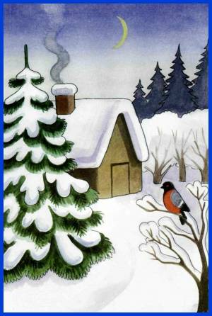 Раскраска зимний пейзаж для детей 6 7 лет #5 #317132