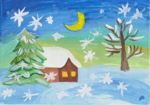 Раскраска зимний пейзаж для детей 6 7 лет #25 #317152