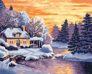 Раскраска зимний пейзаж рисунок #5 #317161