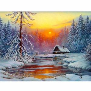 Раскраска зимний пейзаж рисунок #9 #317165
