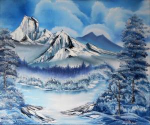 Раскраска зимний пейзаж рисунок #21 #317177