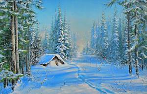 Раскраска зимний пейзаж рисунок #30 #317186