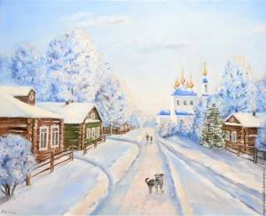 Раскраска зимний пейзаж рисунок #37 #317193