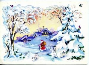 Раскраска зимний пейзаж рисунок для детей #18 #317212