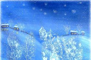 Раскраска зимний пейзаж рисунок для детей #36 #317230