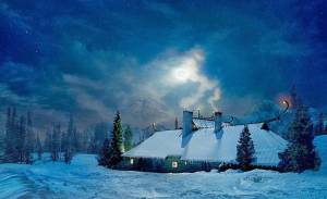 Раскраска зимняя ночь #4 #317508