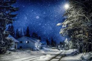 Раскраска зимняя ночь #8 #317512
