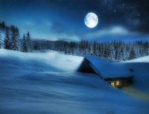 Раскраска зимняя ночь #13 #317517