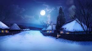 Раскраска зимняя ночь #23 #317527