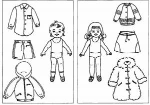 Раскраска зимняя одежда для детей 3 4 лет #24 #317567