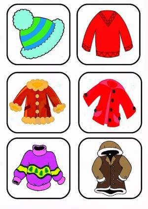 Раскраска зимняя одежда для детей 3 4 лет #36 #317579