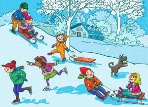 Раскраска зимняя прогулка для детей #13 #317736