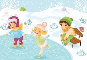 Раскраска зимняя прогулка для детей #25 #317748