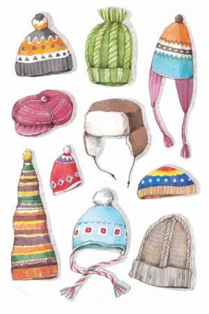 Раскраска зимняя шапка для детей #3 #317803
