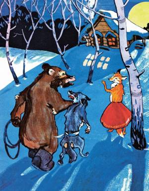 Раскраска зимовье зверей русская народная сказка #14 #317889