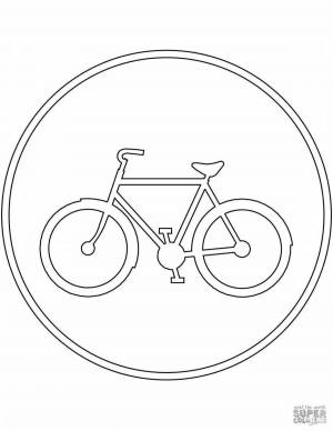 Раскраска знак велосипедная дорожка #14 #318811
