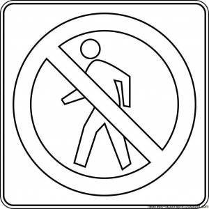 Раскраска знак движение пешеходов запрещено #10 #318880