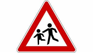 Раскраска знак осторожно дети шаблон дорожный #14 #319016