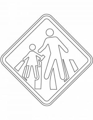 Раскраска знак осторожно дети шаблон дорожный #15 #319017