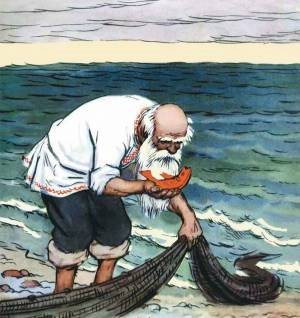 Раскраска золотая рыбка из сказки о рыбаке и рыбке #16 #319562