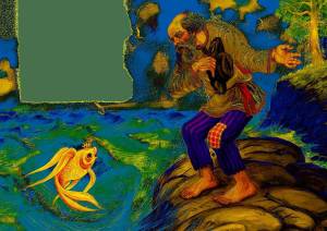 Раскраска золотая рыбка из сказки о рыбаке и рыбке #33 #319579