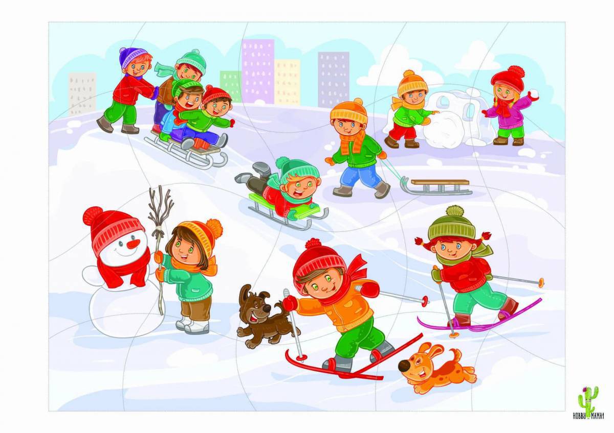 Зимние забавы для детей в детском саду #6