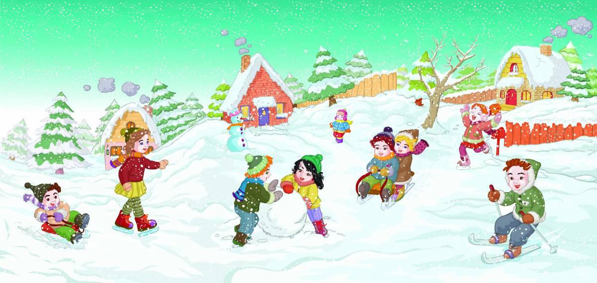 Зимние забавы для детей в детском саду #11