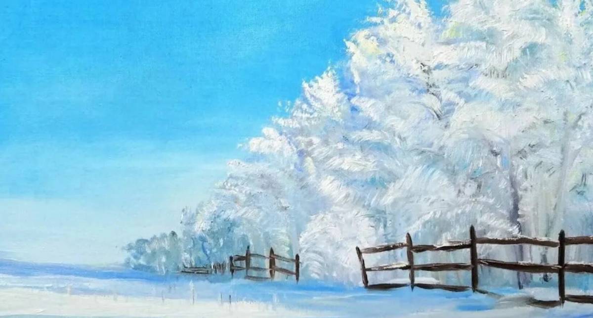 Зимний пейзаж рисунок #3