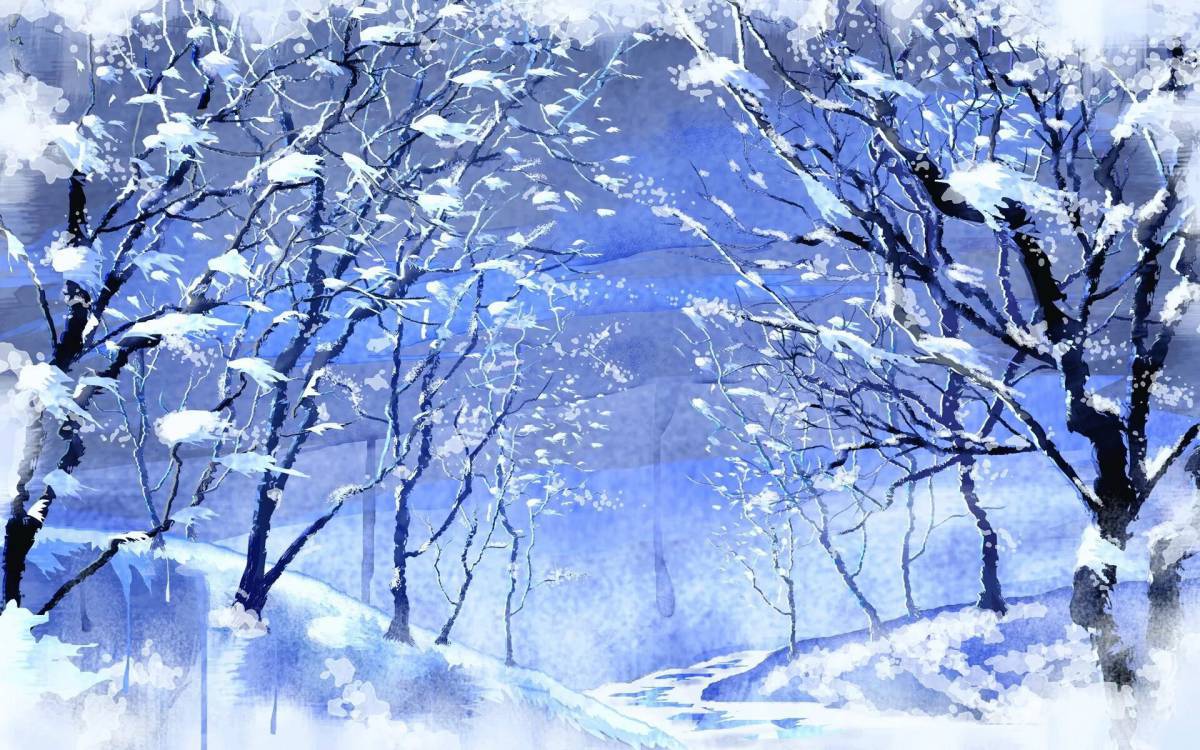 Зимний пейзаж рисунок #22
