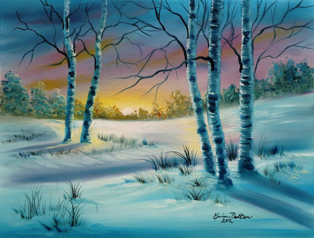 Зимний пейзаж рисунок #29